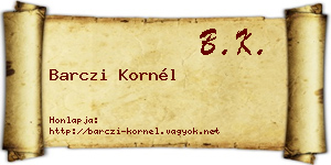 Barczi Kornél névjegykártya