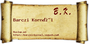 Barczi Kornél névjegykártya