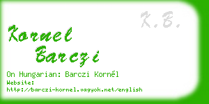 kornel barczi business card